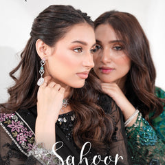 SAHOOR floral embroidered chiffon Pakistani suit with intricate floral detailing