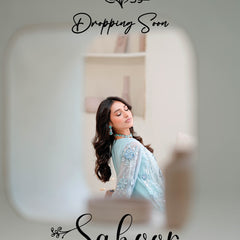 SAHOOR floral embroidered chiffon sleeves with floral and organza detailing