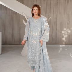 AERGUL 02 sky blue embroidered chiffon Pakistani suit with intricate floral detailing