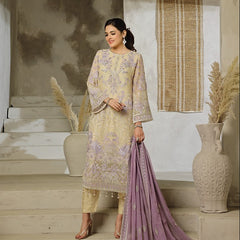 RUMAISA 10 floral pearl cream embroidered chiffon Pakistani suit with intricate floral detailing