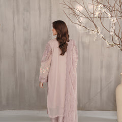 AERGUL 01 tea pink chiffon dupatta with embroidered organza border