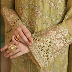 LEHR 08 floral embroidered chiffon sleeves with floral and organza detailing
