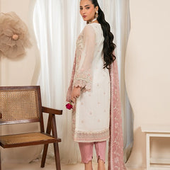 RUA 05 tea pink embroidered chiffon sleeves with floral and organza detailing