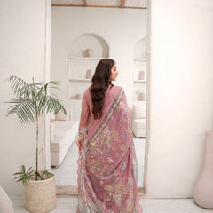 Noors SAHOOR 02 tea pink Pakistani chiffon suit detail