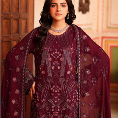 NURIN 03 majenda embroidered chiffon sleeves with floral and organza detailing
