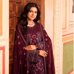 NURIN 03 majenda chiffon dupatta with embroidered organza border