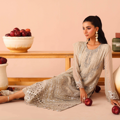 ARMELIA 05 skin embroidered chiffon Pakistani suit with intricate floral detailing