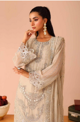 Noors ARMELIA 05 skin luxury Pakistani chiffon suit with embroidered details