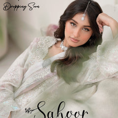 Noors SAHOOR floral Pakistani chiffon suit detail